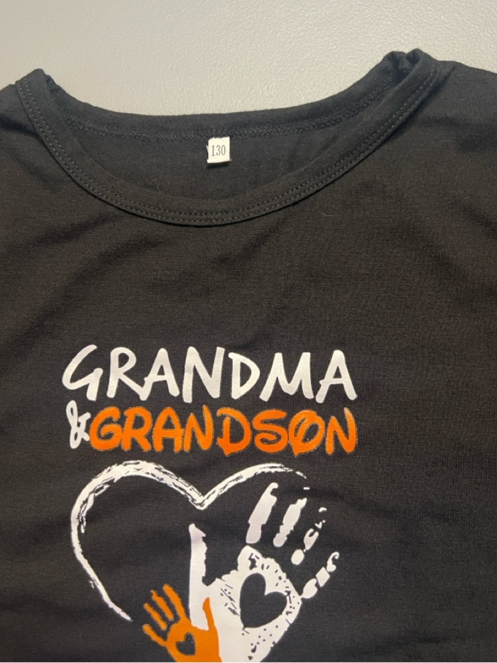 Grandma & Grandson Best Friends Tee Black Kids Shirt Graphic Size 6 Cotton - Picture 5 of 8
